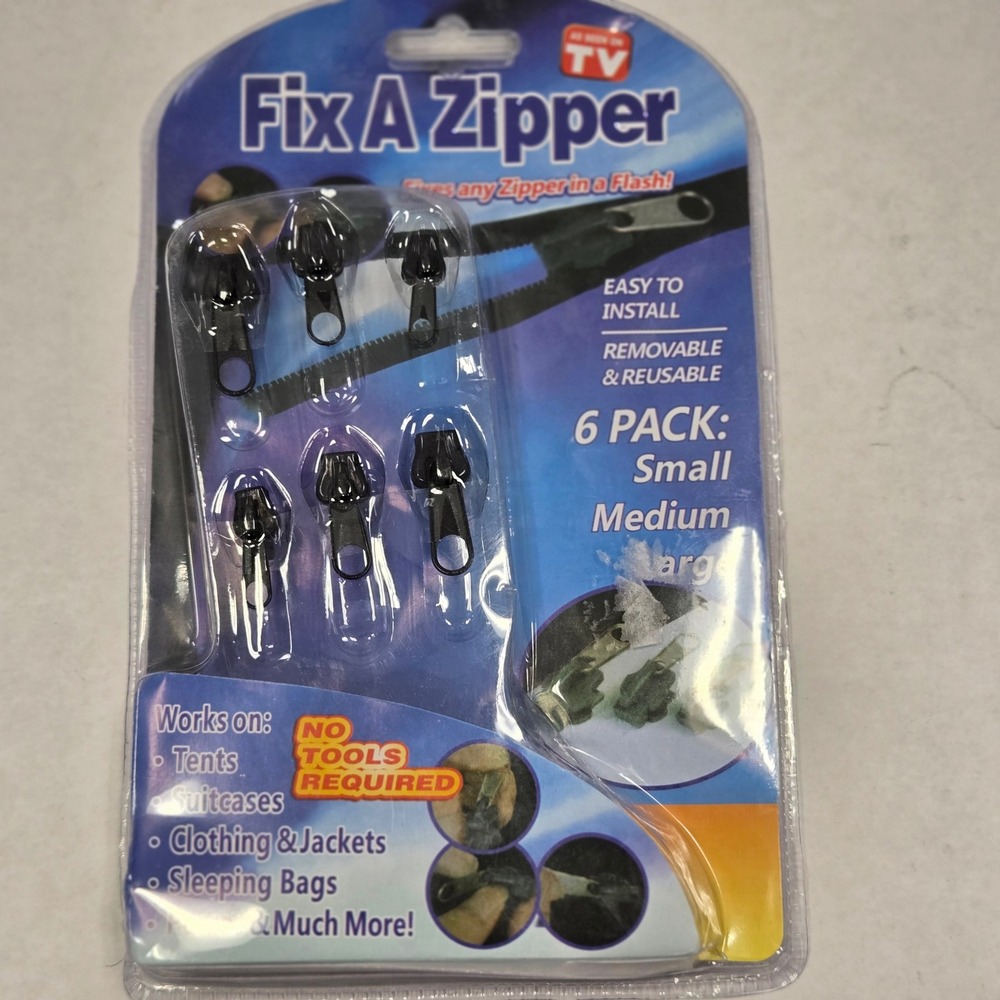 Fix A Zipper 6 Pack Replacement Kit As Seen On TV No Tools Required Black Slider